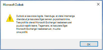Outlook ei saa sisse logida.