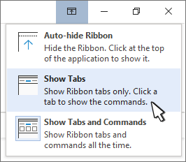 Show tabs only button