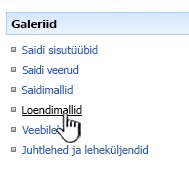 Loendimallide link menüüs Galeriid