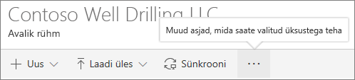 SharePoint Menüü Dokumenditeek