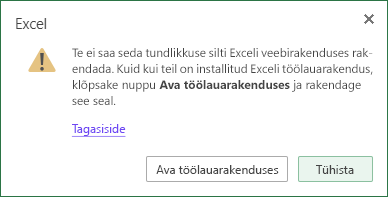 Seda tundlikkuse silti ei saa Exceli veebirakendus. Kui aga teil on installitud Excel töölauarakendus, klõpsake käsku Ava töölauarakenduses ja rakendage see seal.
