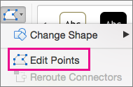 Edit Points button on the Edit Shape menu