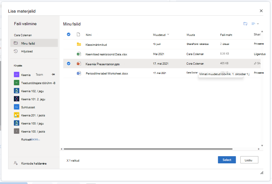 Saate OneDrive'i dokumendi manustada Brightspace'i ülesanderedaktorile nupu Manusta abil.
