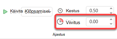 Animatsiooniefektide viivitussuvand.