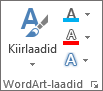 Jaotis WordArt-laadid, kus kuvatakse üksnes ikoonid