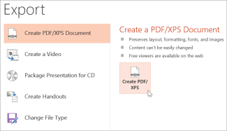 Save a presentation as PDF
