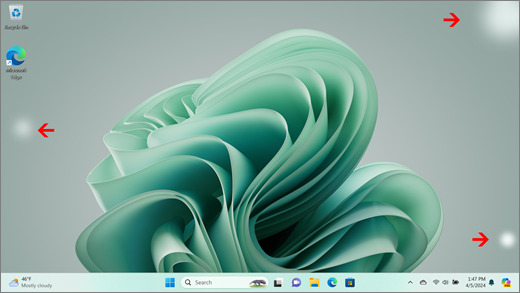 Surface'i ekraanil kuvatakse heledad valged laigud.