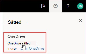 Valige OneDrive sätted