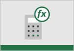 Exceli dokumendi kujund koos funktsioone tähistava lühendiga fx