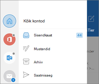 Kontode lisamine Outlook Mobile ' is