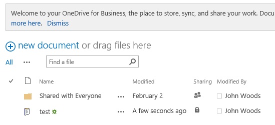 OneDrive for Business document library