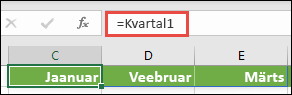 Kasutage nimega massiivikonstanti valemis,nt =Kvartal1, kus Kvartal1 on määratletud kui ={"Jaanuar","Veebruar","Märts"}