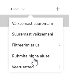 Groupby option on column header menu