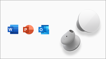 Surface Earbudsi kõrvaklapid Office'i rakendustega