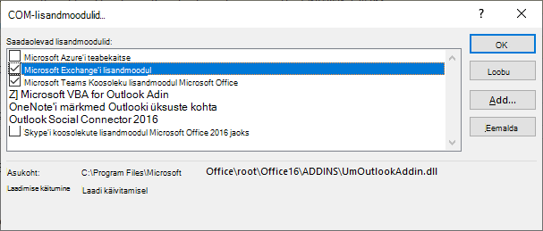 Outlook coms add-in window is open.