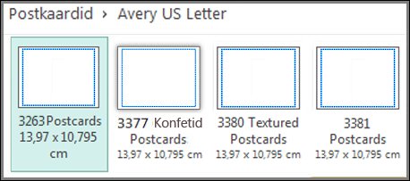 Avery US Letter kaardilehe postkaardimall