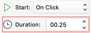 PowerPoint for Mac animation duration menu