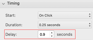 PowerPoint for Mac delay timing menu