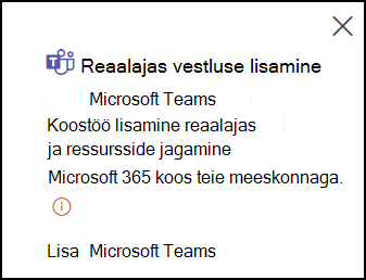 Reaalajas vestluse lisamine