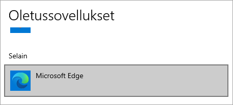 Microsoft Edge-oletus selain