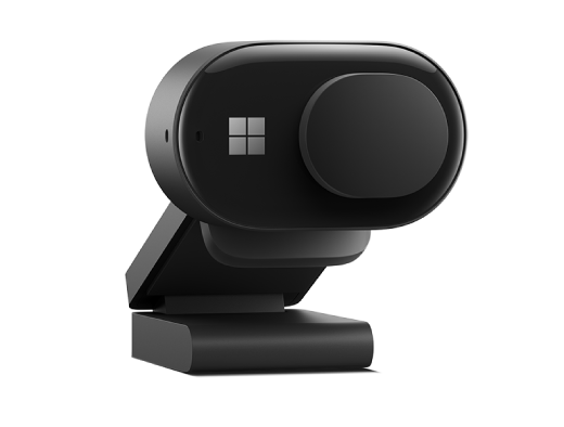 Microsoft Modern Webcam -verkkokamera, jossa linssinsuojus kameran linssin päällä