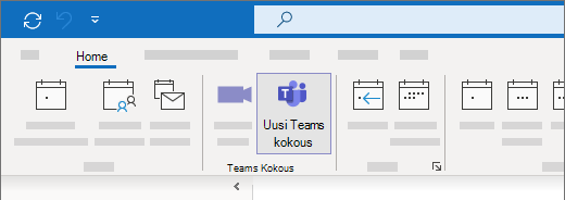 Valintavaihtoehto uutta Teams-kokousta varten Outlookin kalenterinäkymässä