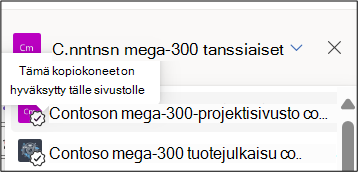 näyttökuva hyväksytystä Copilot-agentti-merkistä