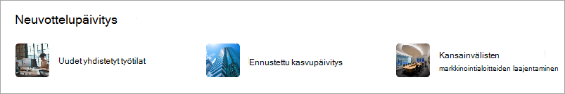 Pikalinkit-verkko-osa, jossa näkyvät linkkien pikkukuvat.