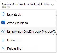 uusi Outlook-lataus OneDrive-ikkunaan