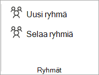 Valitse valintanauhasta Selaa Ryhmät