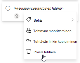 Tehtävän poistaminen Planner