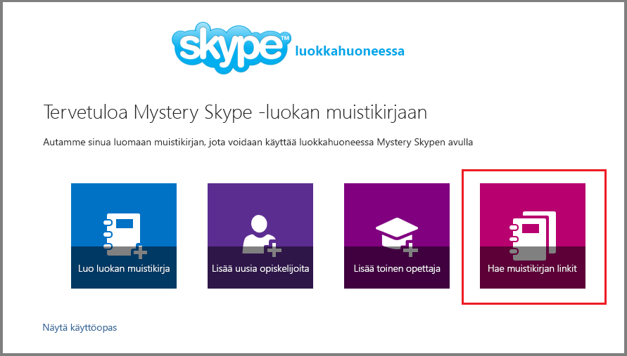 Hae linkkejä Mystery Skypessä