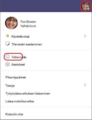 Keskustelu tallennettu profiili