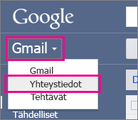 google gmail - valitse yhteystiedot