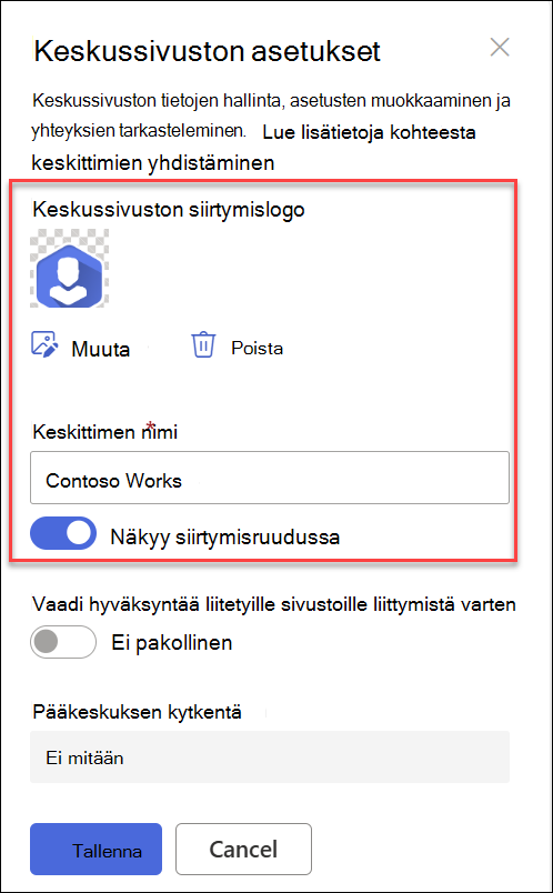 näyttökuva hubsite nav -logon nimestä