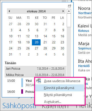 Outlook-kalenterin näkymien muuttaminen - Microsoft-tuki