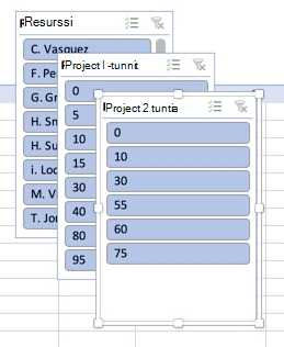 Pivot-taulukon osittajat Excel for Mac.