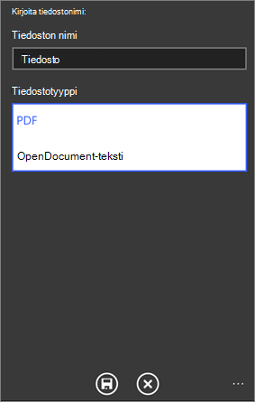 Tallentaminen PDF-muodossa
