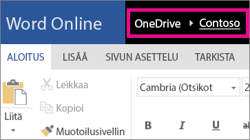 Officen verkkoversion käyttäminen OneDrivessa - Microsoft-tuki