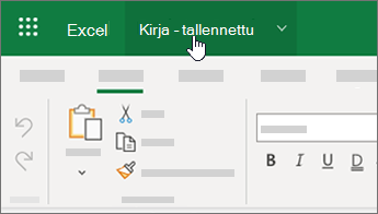 Kohdistimella tiedostonimen valitseminen Excelissä