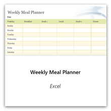 Valitse tämä, jos haluat käyttää Viikoittaista ateriasuunnitelmamallia.