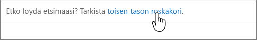 SharePoint 2016:n toisen tason roskakori-linkki