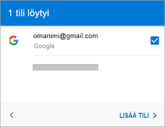 Voit lisätä Gmail-tilisi sovellukseen napauttamalla Lisää tili