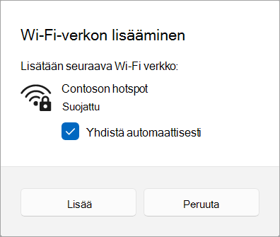 Wi-Fi-verkon lisääminen Windows 11.