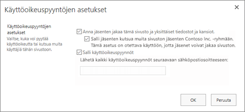 Käyttöoikeuspyyntöruutu