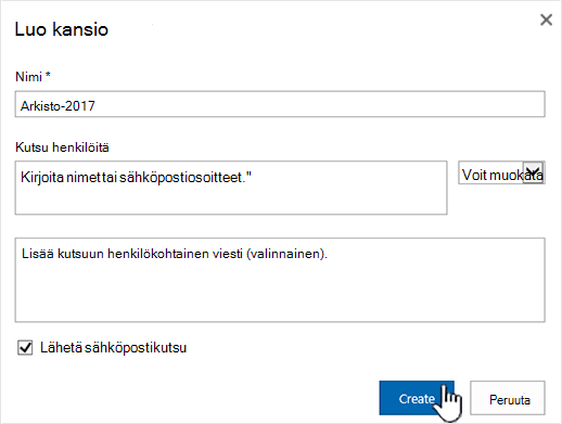 SharePoint Online Classic -tilan jakamisvalintaikkuna