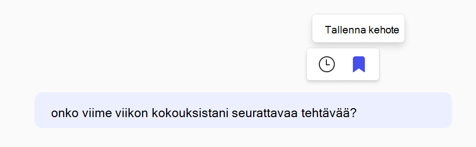 Näyttökuva kehotteen tallentamisesta.