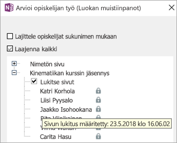 Opiskelijasivu on lukittu.