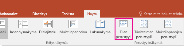 PowerPointin valintanauhan Dian perustyyli -painike