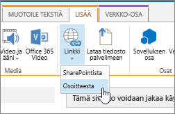 Lisää linkki verkko-osoitteen avulla